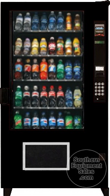 AMS BM40 Glass Front Outsider Can & Bottle Vending Machine In Black.